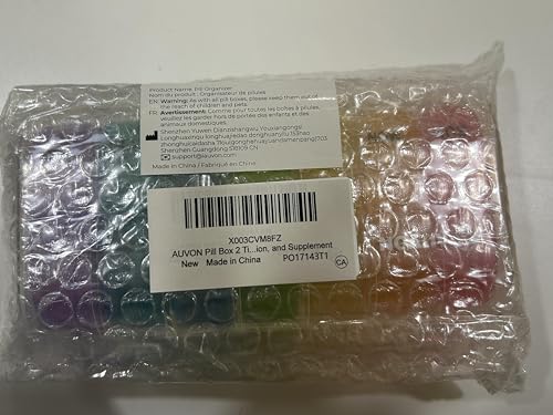AUVON Pill Box 2 Times a Day, Weekly Pill Organizer AM PM with 7 Daily Pocket Case to Hold Vitamin, Medicine, Medication, and Supplement - color: Clear