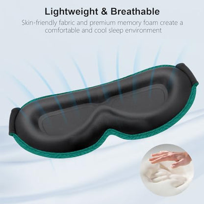 Gritin 100% Blackout Sleep Eye Mask for Women Men,Zero Eye Pressure Sleeping Mask-Ergonomic Design 3D Cutout Eye Movement and Eyelash Friendly Night Blindfold,Soft&Comfortable for Sleeping-Navy Blue - color: Navy Blue