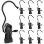 Hangers Clips,Stainless Hooks for Closet Hooks,Heavy Duty Clothespins Laundry Hanging Hooks,Travel Portable Clothes,Boot Tall Towel Hats Socks Pants and Bras (10, Matte Black) - color: Matte Black