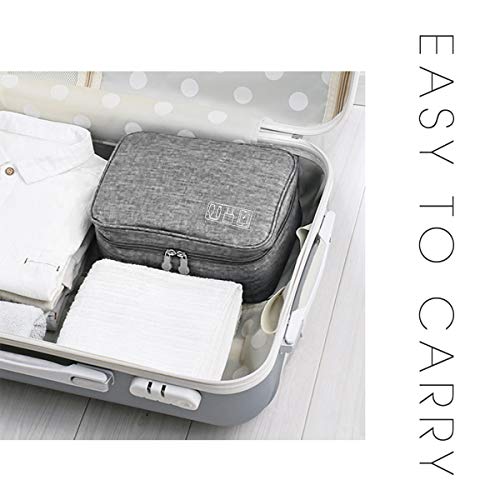 OrgaWise Electronics Organizer, Electronic Accessories Bag Travel Cable Organizer Three-Layer for iPad Mini, Kindle, Hard Drives, Cables, Chargers - color: Three layer-Grey
