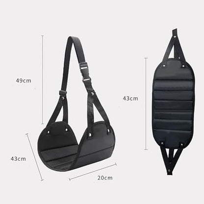 Airplane Travel Footrest Hammock, Airplane Foot Hammock to Relax Your Feet, Comfy Feet Hanger Plane Footrest for Long Trip, Feet Hammocks for Plane, Long Flight Foot Rest,Travel Essentials - color: Black