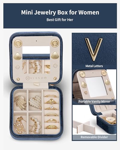 VLANDO Travel Gifts for Girls - Birthday, Graduation & Teacher Appreciation Gifts - Letter V, Dark Blue - color: Dark Blue, size: Letter V