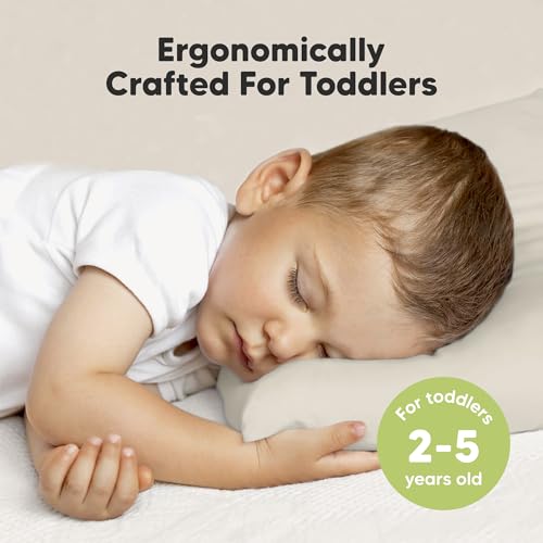 KeaBabies Organic Toddler Pillow with Pillowcase, Jumbo 14X20 - Soft Cotton Toddler Pillows for Sleeping - Machine Washable - Perfect for Travel, Toddler Bed Set (Clay) - color: Clay