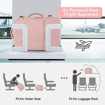 Sinaliy Travel Backpack, Carry on Flight approved Travel Bag with Multi-Pockets, Waterproof 17.3inch Laptop Backpack for Men Women, Pink - color: Pink, size: X-Large