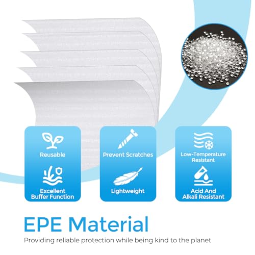Metronic 100pcs Moving Supplies,Foam Pouches(12x12 20,7.5x12 20,7.5x7.5 20) and Sheets(12x12 40pc),Foam Wrap Cushioning Material,Packing Supplies for Storage and Shipping,Protect Dishes,Mug