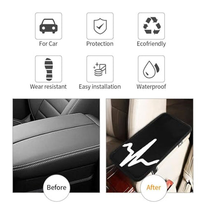 Airplane Pilot Heartbeat Universal Center Console Armrest Cover Pad Car Armrest Protector for Most Cars, Suvs & Trucks, Cushion with Easy Installation