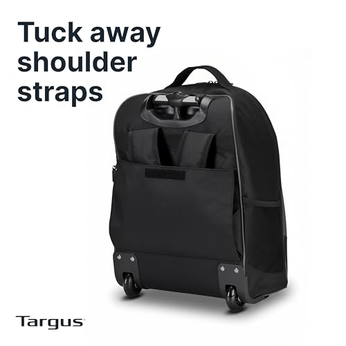 Targus 16 Inch Compact Rolling Backpack, Black - Wheeled Travel Bag Fits Laptops Up to 16” - style: Rolling Backpack