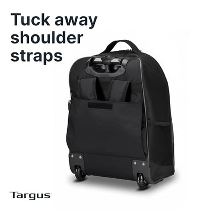 Targus 16 Inch Compact Rolling Backpack, Black - Wheeled Travel Bag Fits Laptops Up to 16” - style: Rolling Backpack