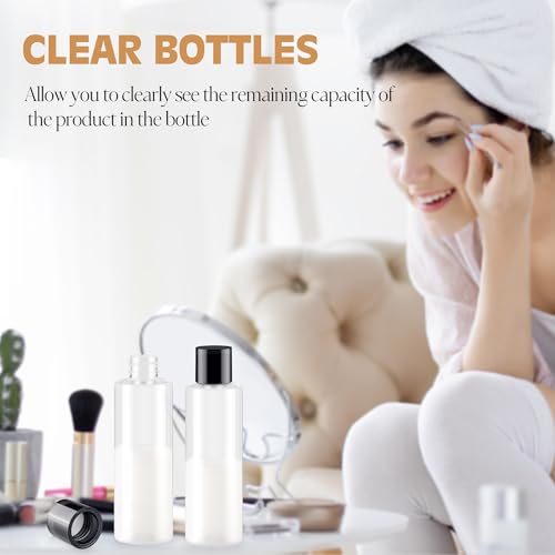 Clear 150ML/5OZ Travel Size Toiletries, 3 Pack Plastic Travel Bottles, Double Leak Proof Travel Size Containers for Shampoo, Lotion, Body Wash, Refillable Empty Travel Bottles with 6pcs Labels - color: Clear, size: 150ml(3pcs)