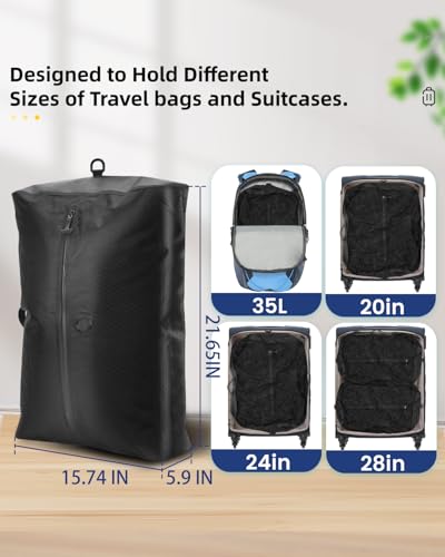 2 Vacuum ReusableTravel Vacuum Pack bags, 33L Space-Saving Vacuum Compression Bags for Travel Luggage, Suitcases, and Backpacks; IPX7 Waterproof & Reusable Vacuum Packing Cubes for Clothing (+Pump)