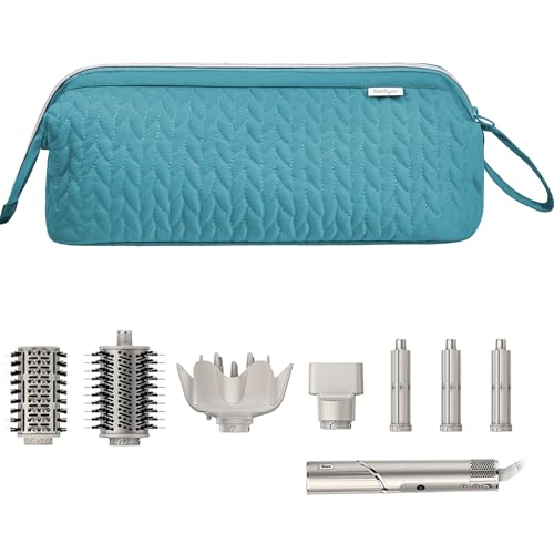 KarSyon Shark Flex Style Case for Dyson Airwrap Hair Dryer Brush Revlon Hair Tools Travel Bag Carrying Case Flat Curling Iron Organizer (Teal Blue) - color: Teal Blue