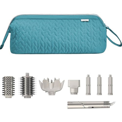 KarSyon Shark Flex Style Case for Dyson Airwrap Hair Dryer Brush Revlon Hair Tools Travel Bag Carrying Case Flat Curling Iron Organizer (Teal Blue) - color: Teal Blue