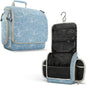 VENTURE 4TH Hanging Travel Toiletry Bag for Women & Men – Large Toiletry Organizer with 17 Compartments, Removable TSA Pouch, Travel Wash Bag for Toiletries, Makeup & Shaving Kit (Blue Flowers) - color: Blue Flowers
