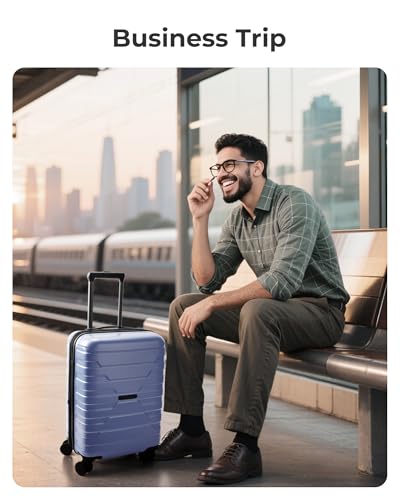 BAGSMART Carry On Luggage 22x14x9 Airline Approved with Spinner Wheels,Lightweight 20 Inch Luggage with TSA Lock,Expandable Hard Shell Carry On Suitcases for Men Women,Black - color: Black