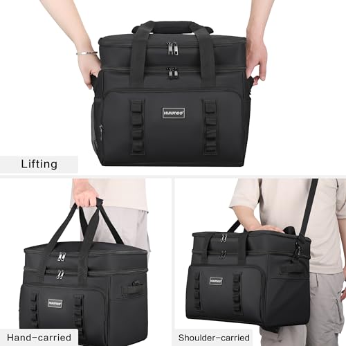 Hulongo Insulated Soft Cooler Bag, Large Ice Coolers Soft Sided Ice Chest for Beach, Collapsible and Portable - color: black (60 CAN Xlarge)