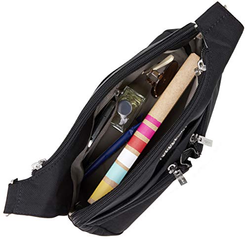 Baggallini Crossbody Travel Bag 11x8.5 Lightweight Water-resistant Nylon Handbag - color: Black Zebra