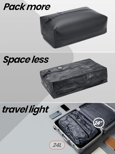 Vacuum Storage Bags For Travel,2 Pack 24L XLarge Vacuum Seal Bags For Clothing Travel,Vacuum Bags With Cordless Pump,Recycled IP68 Waterproof Vacuum Travel Bags for Suitcase and Backpack