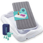 Hiccapop Inflatable Toddler Travel Bed with Safety Bumpers [4-Sided], Portable Toddler Bed for Kids, Toddler Air Mattress, Kids Air Mattress - Grey - color: Grey