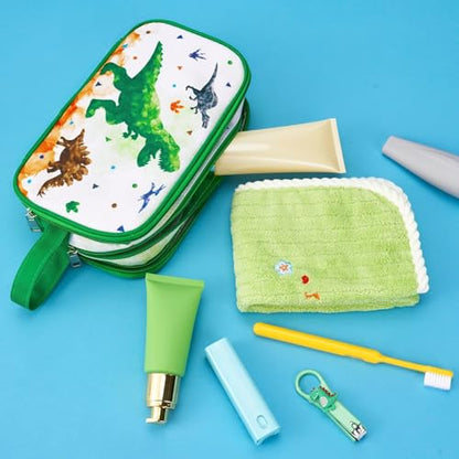 Dinosaur Toiletry Bag - Travel Toiletry Bag for Boys Kids Christmas Birthday Gift Toiletries Makeup Cosmetic Pouch Camping Traveling Toiletry Case Water-resistant Wash Bag Dopp Kit with Mesh Pocket - style: Dinosaur C