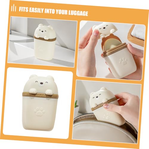 Portable Soap Holder with Lid Leakproof Travel Soap Container for Shower and Camping Creative Bear Design Multiuse Box with Drainage and Items