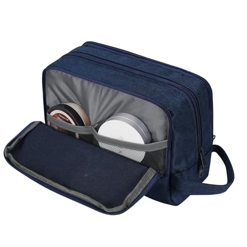 Toiletry Bag for Men Hanging Dopp Kit Water Resistant Shaving Bag Small Toiletry Bag for Traveling (Denim Pure Navy Blue) - color: Denim Pure Navy Blue