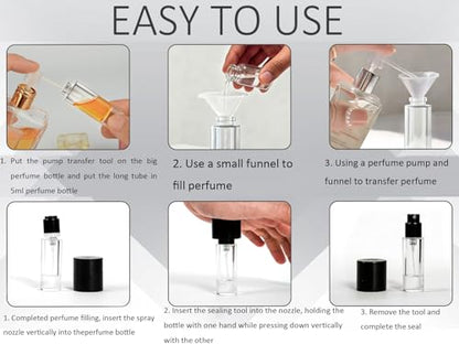 5ml Perfume Travel Refillable Bottle Perfume Atomizer, Travel Size Perfume Bottle,12pcs Glass Bayonet Mount Fragrance Atomizers for Trip, Leak-proof Cologne Sprayer Bottles - color: black