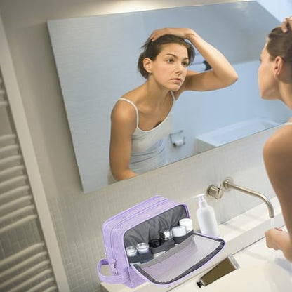 Toiletry Bag for Men Hanging Dopp Kit Water Resistant Shaving Bag Small Toiletry Bag for Traveling (Denim Pure Purple) - color: Denim Pure Purple