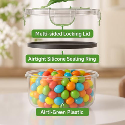 RockBerry 50 Pcs Large Food Storage Containers with Lids Airtight-85 OZ to small Containers-Total 526OZ Stackable Kitchen Set -BPA Free Leak proof containers- Freezer Microwave safe - color: 50Pcs