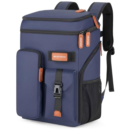 BAGPARKK Insulated Cooler Backpack,33/45 Cans Multifunctional Double Deck Leakproof Cooler Bag with Sternum Strap,Large Capacity Lightweight Travel Camping Beach Backpack - color: Blue, size: 45Can