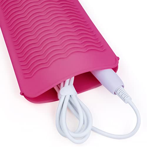 1Pack Silicone Heat Resistant Mat Pouch for Hair Straightener, Curling Iron, Flat Iron and Hot Hair Tools Pink - color: Pink, size: 1 Pack
