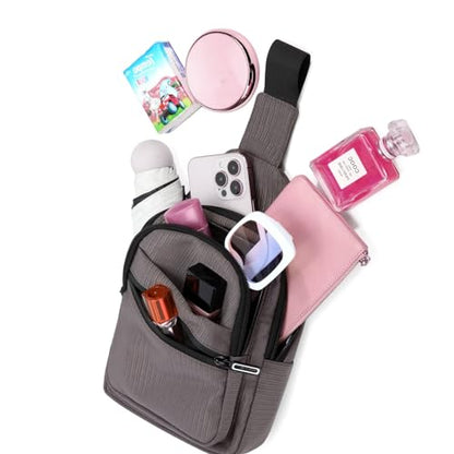 AOSTIHOT Crossbody Small Sling Backpack Sling Bag for Women, Chest Bag Daypack Crossbody for Travel Sport Running Hiking Grey - color: Grey