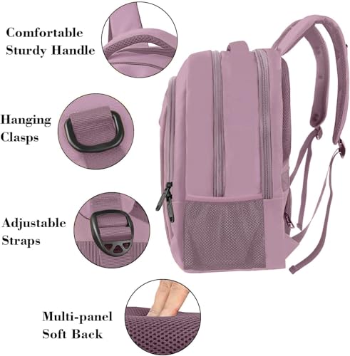 MATEIN Personal Item Backpack 18 * 14 * 8, Underseat 15.6 inch Travel Laptop Backpack for Women, Sturdy Water Resistant Slim Daypack College Computer Bag Gift, Dark Purple - color: Dark Purple, size: 15.6 Inch