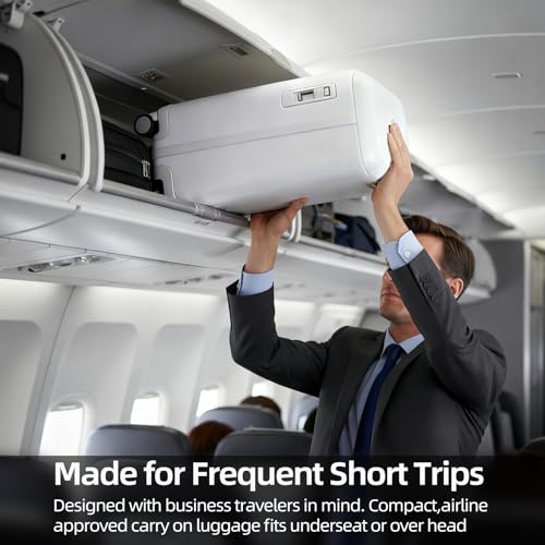 Hang Safe Carry On Luggage,PC Hard Shell Zipperless Bussiness Suitcases,21.3''x15''x9''Airline Approved,360° Spinner Wheels,TSA Locks USB Charging Port,Top Travel Seat,White - color: White, size: 20 Inches