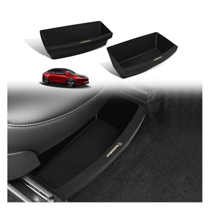 VaultsOnWheels Under Seat Storage Box Fit for 2026 Model Y Juniper Refresh Accessories, Console Organizer Tool Box Custom Fit Detachable Underseat Organizer - size: 3) Model Y Juniper|26+|Front Underseat Storage