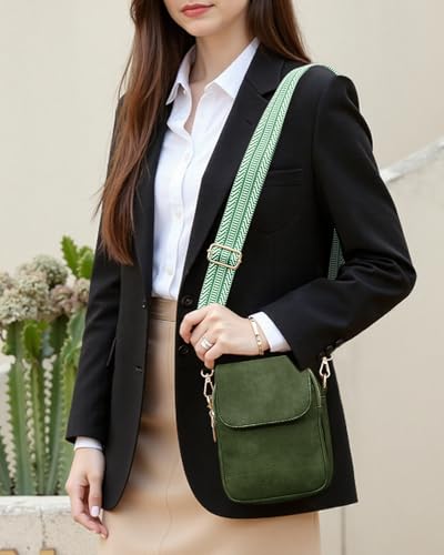 Fashion Small Crossbody Bags for Women Trendy Designer Cell Phone Purses Wallets with Card Holder Anti Theft Travel - color: Darkgreen