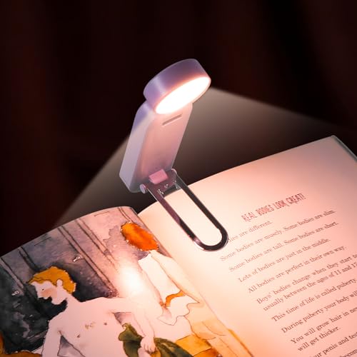 VAVOFO USB Rechargeable Book Light, Blue Light Blocking, Amber Clip On Bookmark Reading Light for Bookworms with Eye Care 6 LED Modes - color: Purple
