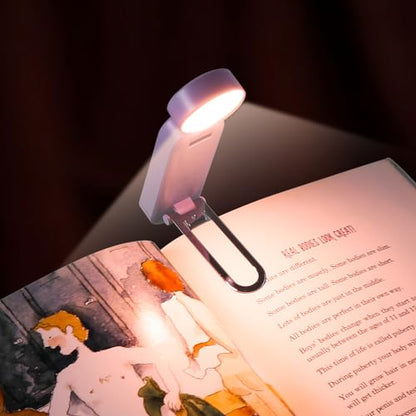 VAVOFO USB Rechargeable Book Light, Blue Light Blocking, Amber Clip On Bookmark Reading Light for Bookworms with Eye Care 6 LED Modes - color: Purple