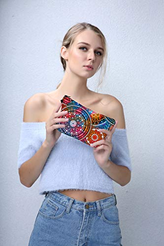 Deanfun Cosmetic Bag for Women, Mandala Flowers Waterproof Makeup Bags Roomy Toiletry Pouch Travel Accessories Gifts (51555) - color: 51555