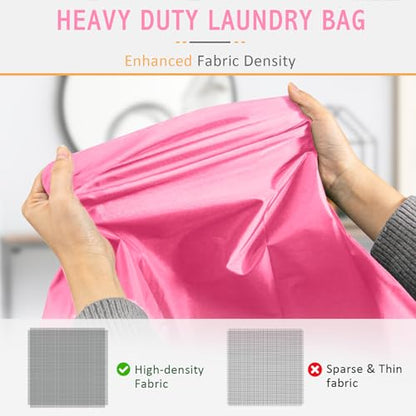 Isink Extra Large Heavy Duty Laundry Bag - 28" x 40", Travel Laundry Bag for Dirty Clothes (Pink) - color: Extra Large Laundry Bag With Handles (Pink)