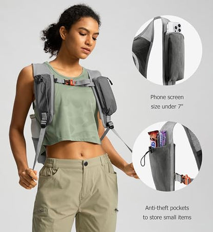 Uselike 10L Small Hiking Backpack Travel Daypack Lightweight Packable Back Pack for Women Men(Iron Grey) - color: Iron Grey