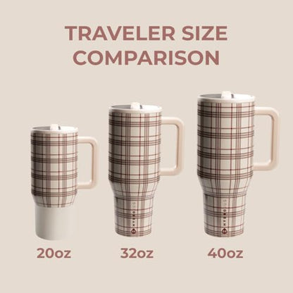 HydroJug Traveler - 40 oz Water Bottle with Handle & Flip Straw - Fits in Cup Holder, Leak Resistant Tumbler-Reusable Insulated Stainless Steel & Rubber Base - Gifts for Women & Men, Blair - color: Blair, size: 40oz