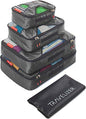 Travel Packing Cubes 5 pcs Luggage Organizer Set for Bag & Suitcase - color: Grey