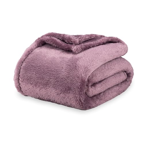 Berkshire Blanket Classic Extra-Fluffy™ Plush Throw Blanket, Soft Fuzzy Fluffy Long Hair Throw Blanket for Couch Sofa Bed, Plum Smoke, 50x60 Inches - color: Plum Smoke, size: Throw/Throw XL