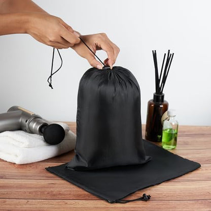 PALTERWEAR Drawstring Bag with Toggle - Nylon Cinch and Ditty Pouch - Six-Pack (Black, 9 x 12 Inch, Set of 6) - color: Black, size: 9 x 12 Inch