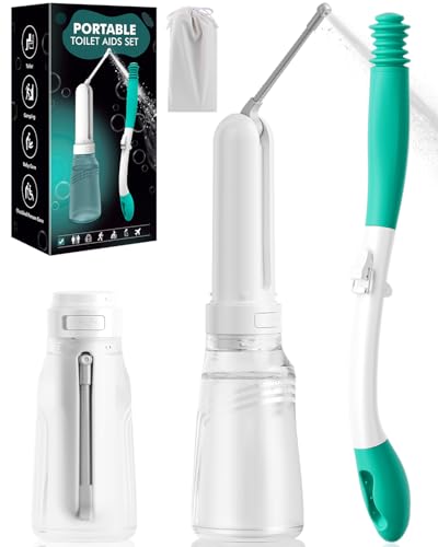 Portable Bidet Toilet Aid Wiper Tool Set for Travel - 400ML Bottle - 800mAh - 3 Pressure Modes - IPX7 Waterproof - Compact Design with Dust Bag for Daily Cleaning & General Use (500ml)