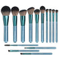 BS-MALL 14 Pcs Makeup Brushes Set with 1 Pcs Makeup Sponge – Essential Foundation Powder Concealers, Eye Shadows, Blush Makeup Brushes with Travel Makeup Case (Z-Blue) - color: Z-Blue