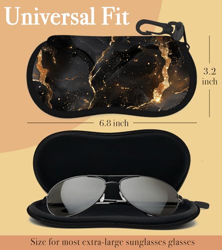 Sunglasses Case Soft Glasses Cases for Women Pouch Eyeglass Bag Eye Glass Kids Girls Sun Glasses Cute Kawaii - color: Marble Black