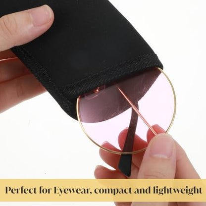 4 Pack Soft Eyeglass Case, 6.14x2.36Inch Slip in Opening Design Protective Glasses Pouch, Easy to Carry Travel Holder for Eyeglasses Sunglasses, Eye Glass Storage