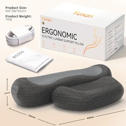 Yunari 3-in-1 Rechargeable Neck Massager Pillow with Heating & Traction, 2026 Latest Patented Ergonomic Cervical Pillow for Deep Tissue Neck Pain Relief, Shoulder & Neck Hump Corrector for Women, Men