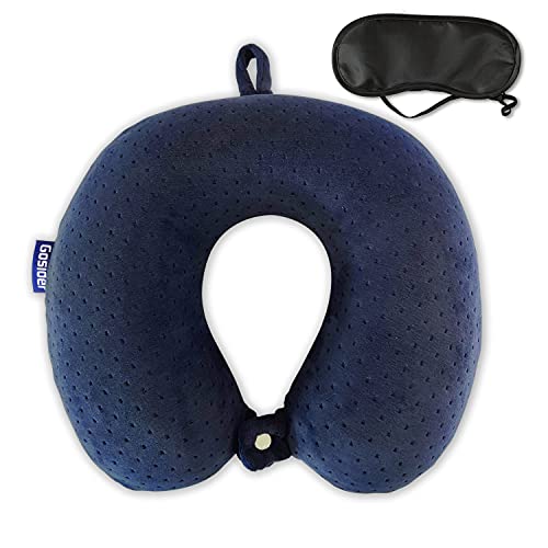 Memory Foam Travel Pillow, Comfortable Travel Neck Pillow U Shape, Support Neck and Head to Relieve Fatigue, Portable Neck Pillow Suitable for Planes, Trains, Self-Driving Cars - color: Navy Blue